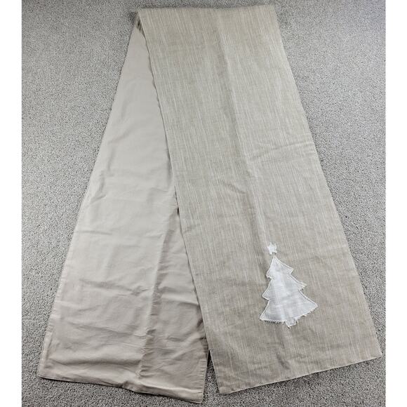 Magaschoni Table‎ Runner 92" x16" Natural White Christmas Tree Linen Holiday - Picture 9 of 12